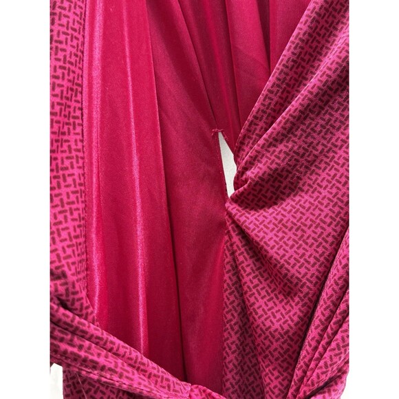 Forever 21 Dress Size L Pink Geometric Print 3/4 Sleeve True Wrap V-neck Lined - Picture 4 of 8